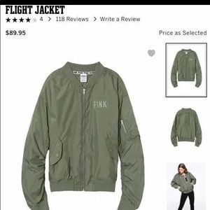 VS PINK ARMY GREEN BOMBER JACKET NEW